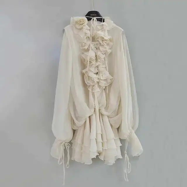 Petal Cream Short Dress