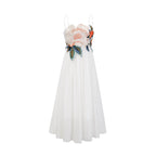 White Blooming Grace Floral Maxi Dress