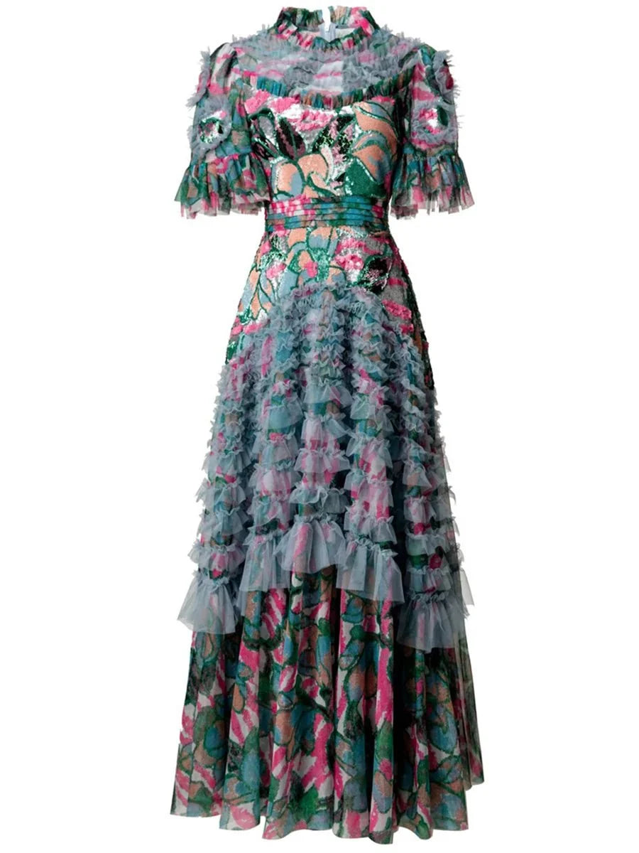 Garden Muse Ruffle Maxi Dress