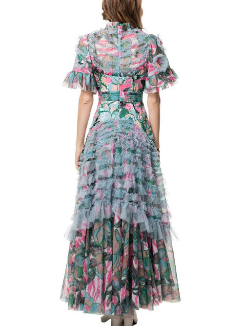 Garden Muse Ruffle Maxi Dress