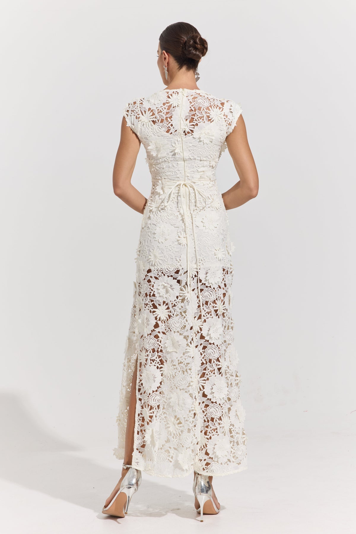 Ivory Blossom Lace Maxi Dress