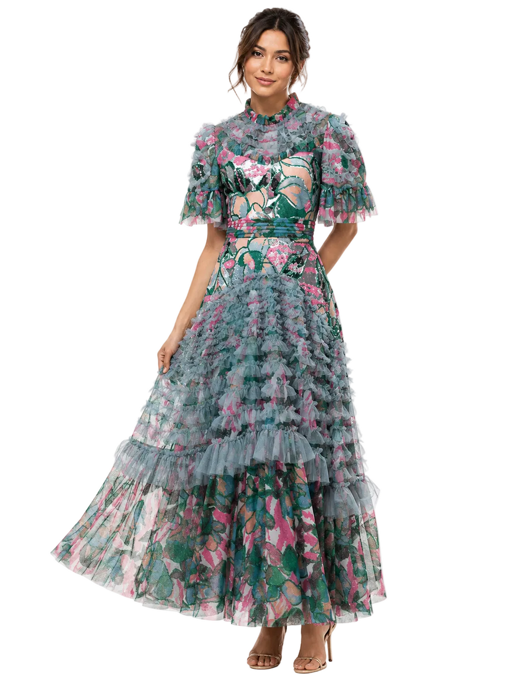 Garden Muse Ruffle Maxi Dress