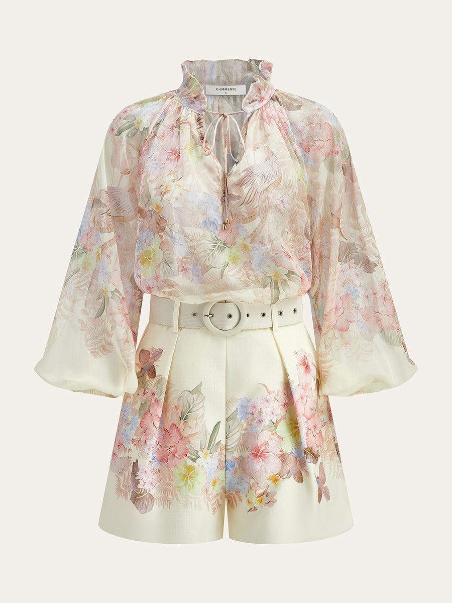 Lily Floral Print 3 Piece Shorts Set