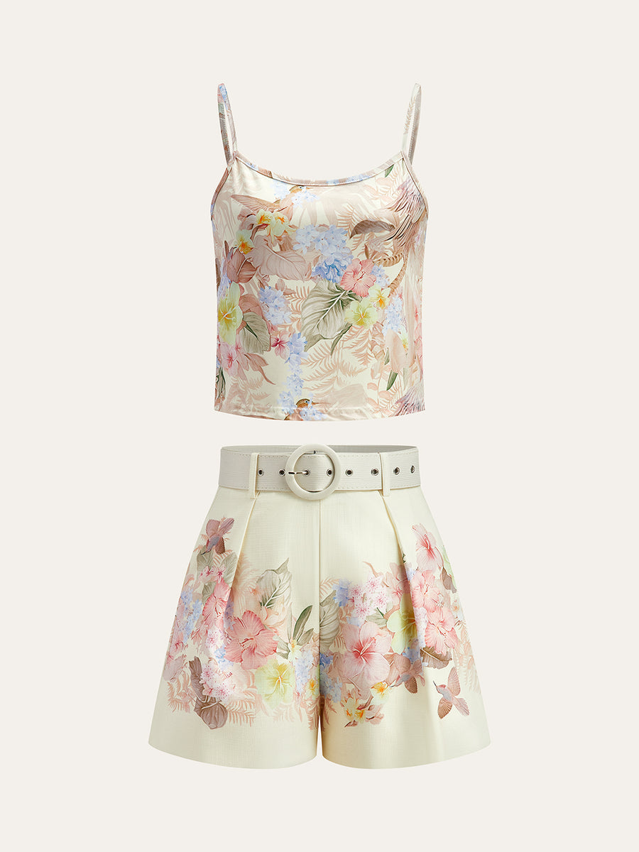 Lily Floral Print 3 Piece Shorts Set
