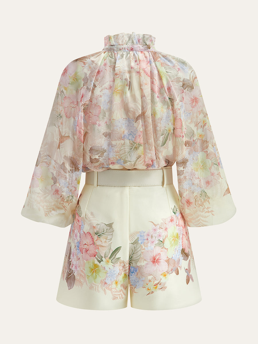 Lily Floral Print 3 Piece Shorts Set