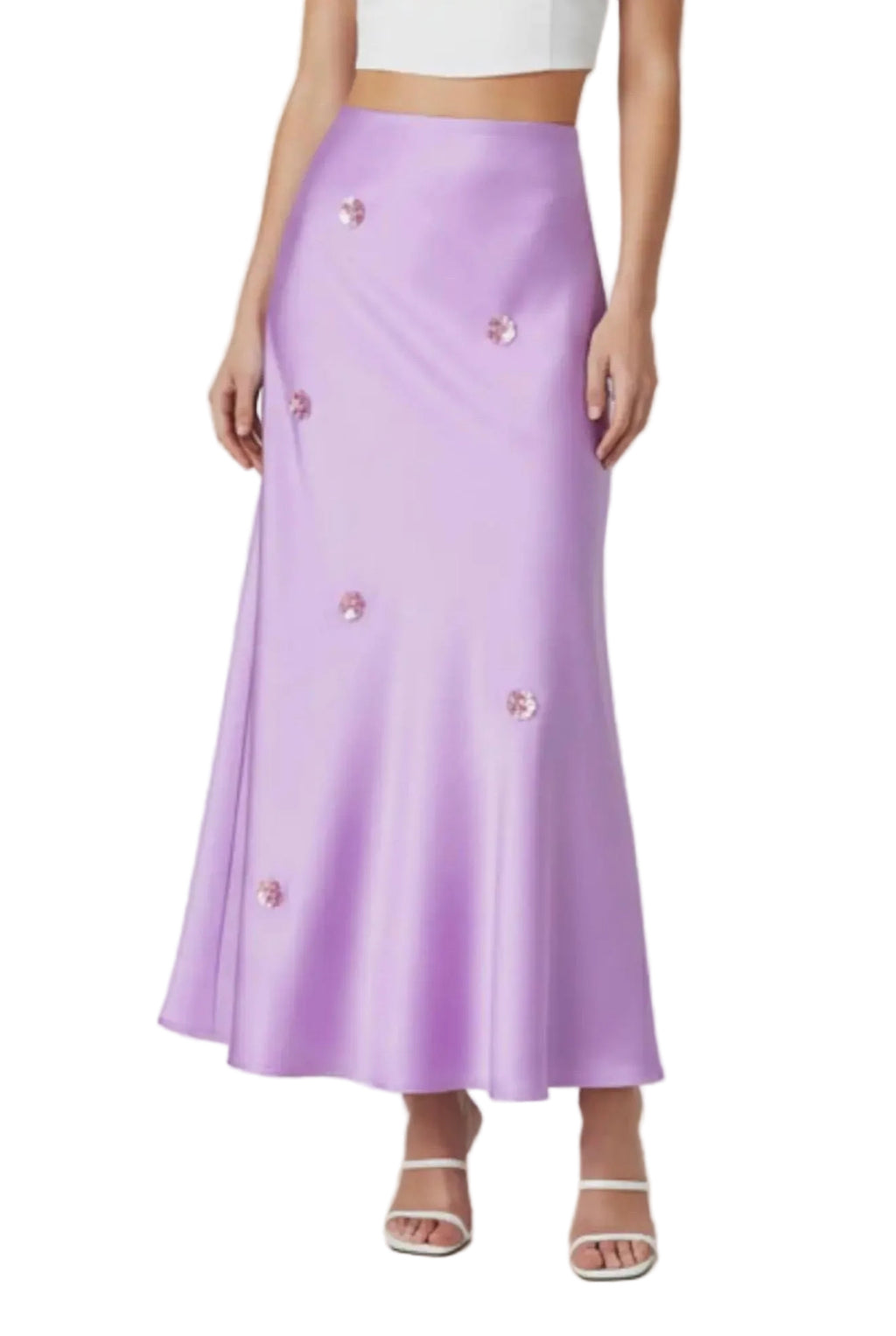 Satin Lavender Maxi Skirt