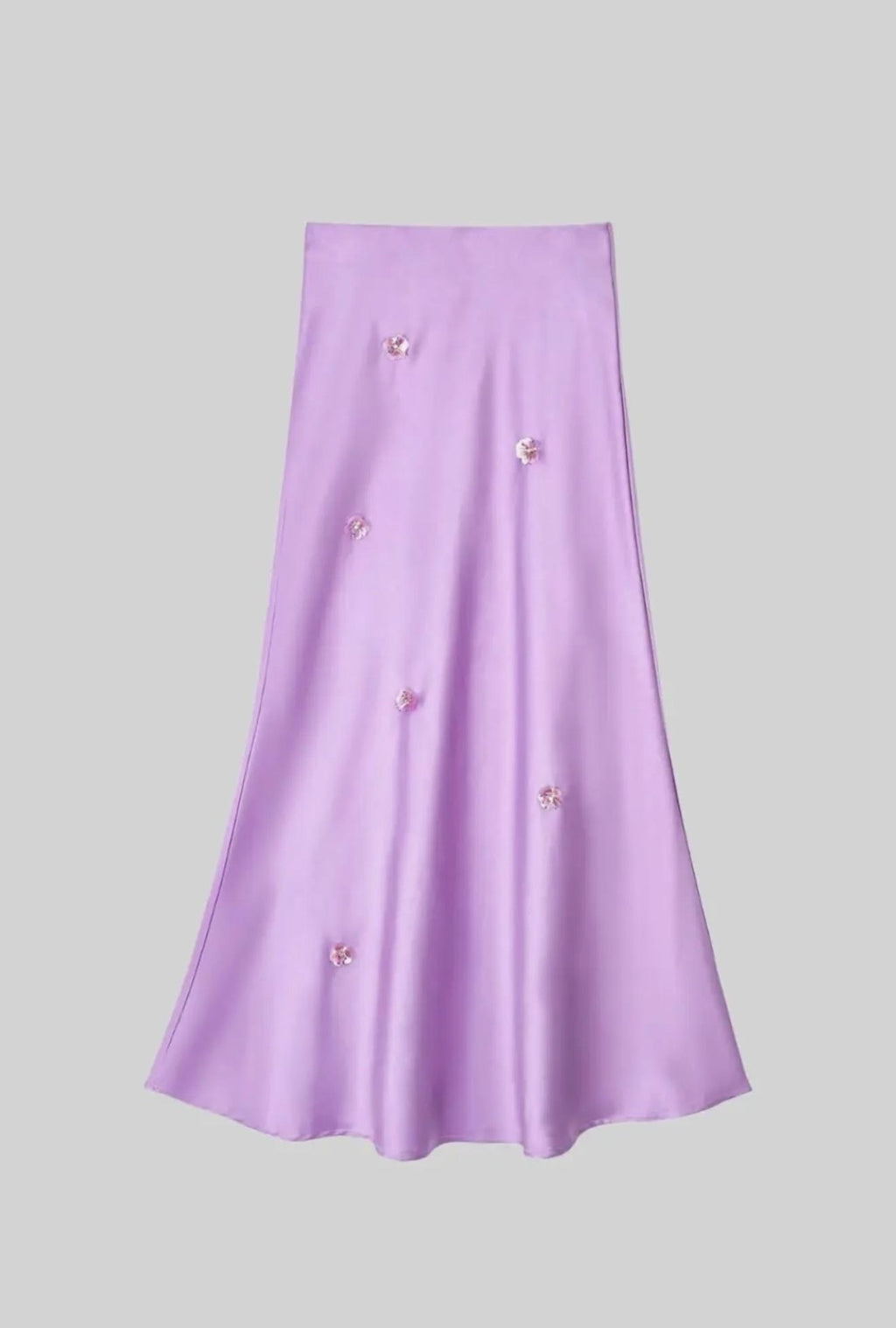Satin Lavender Maxi Skirt