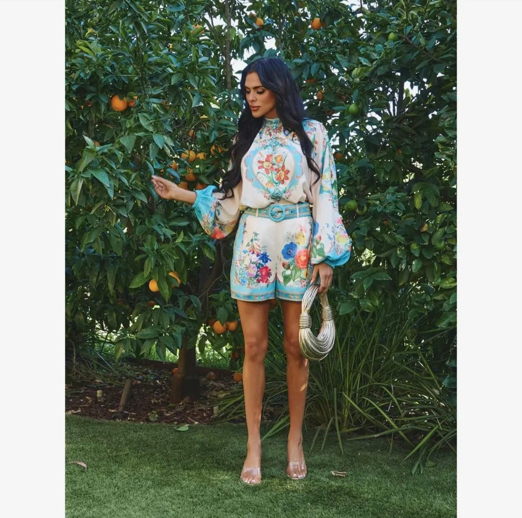Turquoise Garden Two Piece Set