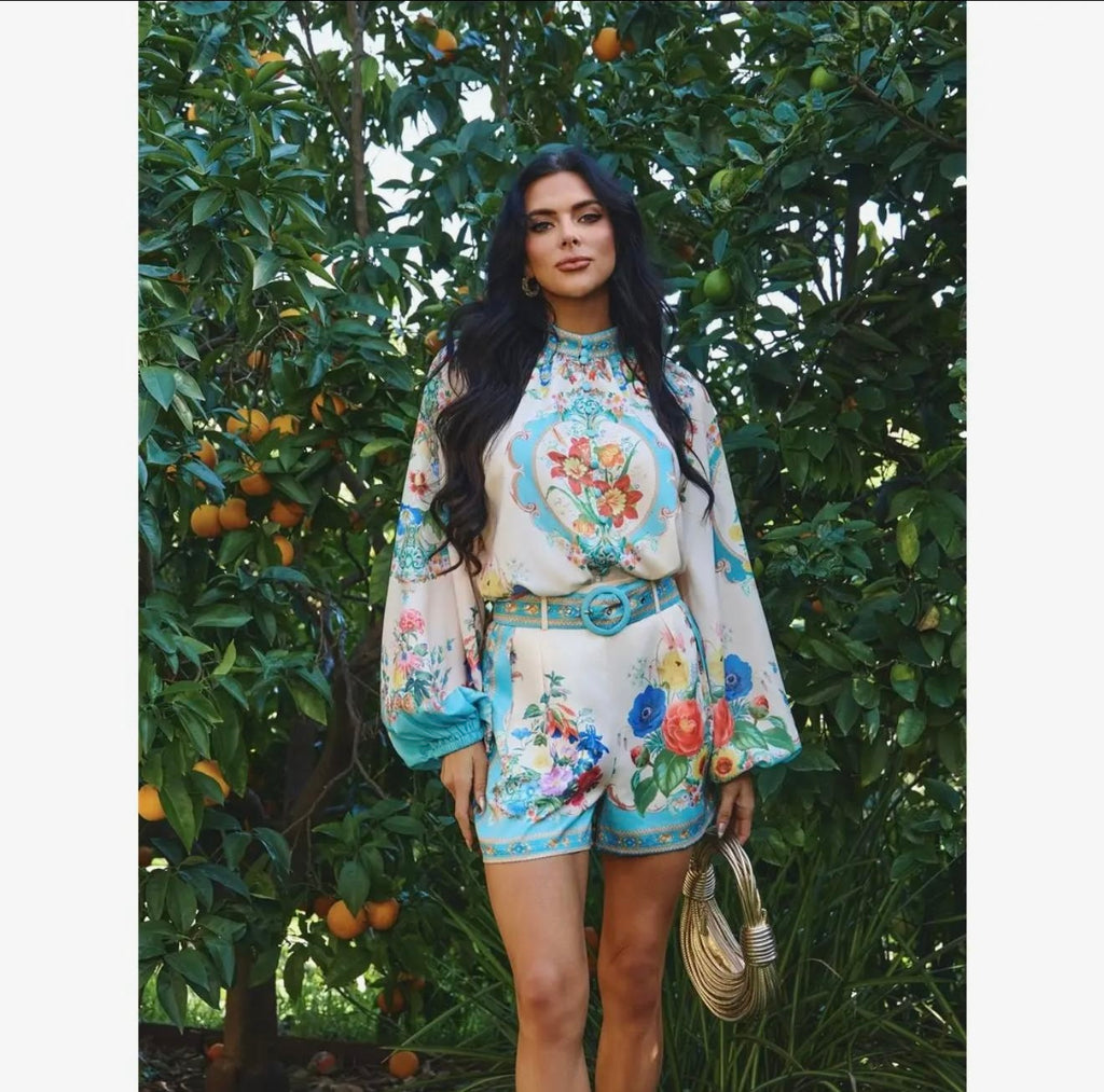 Turquoise Garden Two Piece Set